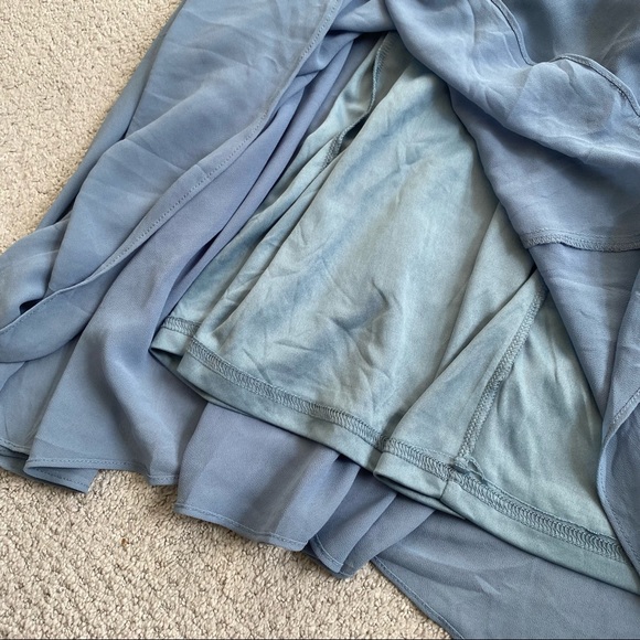 New Lulus Dreamy Romance Slate Blue Backless Maxi Bridesmaid Dress - Picture 11 of 13